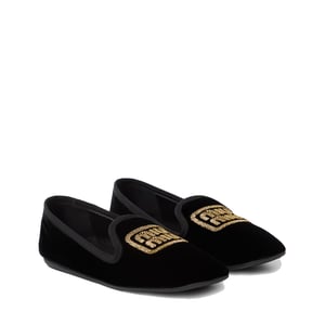 Miu Miu Logo Fluwelen Ballerina's