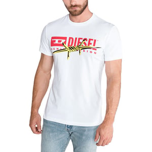 DIESEL T DIEGO BX2 Mens T-Shirt Crew Neck Short Sleeve Casual white Cotton Tee