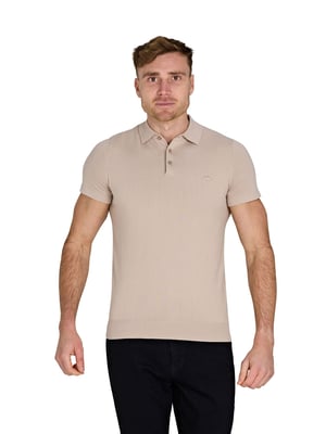 Short Sleeve Knitted Polo / Stone