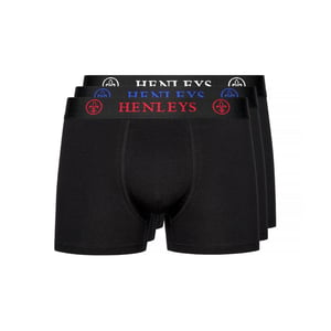 Henleys Heren Trilock Boxershorts (Set van 3) (Zwart)