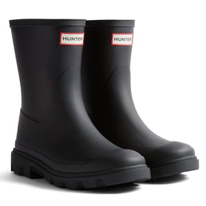 Hunter Downpour Korte Laars Rubber Dames Zwarte Wellington Laarzen