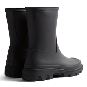 Hunter Downpour Korte Laars Rubber Dames Zwarte Wellington Laarzen