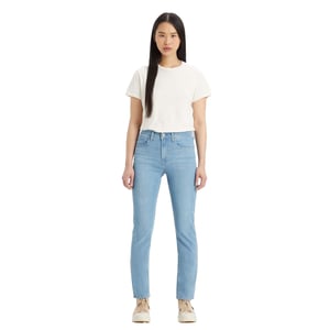 Levis Dames/Dames 724 Rio Fate Leather Patch Straight Leg High Rise Jeans (Denim)