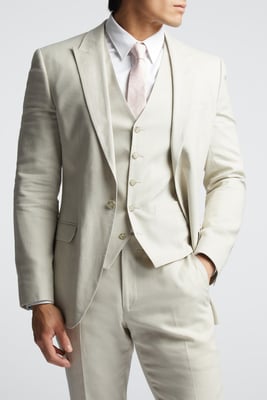 Linen Tailored Fit Suit Jacket