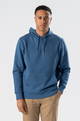 Sweatshirt met capuchon - stoffig blauw