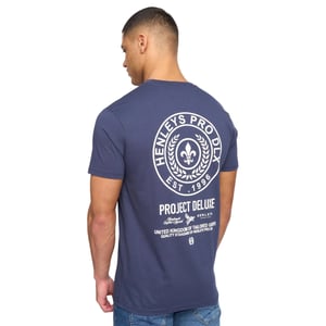 Henleys Heren Henstamp Katoenen T-shirt (Marineblauw)