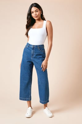Cropped Wide Leg Jean