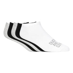 Duck and Cover Mens Fubel Trainer Socks (Pack of 5) (Black/White/Grey)
