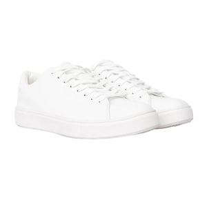 Duck and Cover Heren Kremes PU-trainers met lederlook (Wit)