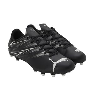 Puma Heren Attacanto FG/AG Voetbalschoenen (Zwart/Zilver)