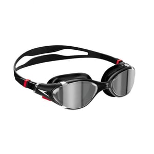 Speedo Heren 2024 2.0 Spiegel Biofuse zwembril (Zwart/Zilver)