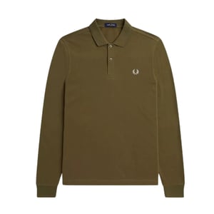 Fred Perry Uniform Grön Långärmad Enfärgad Pikétröja