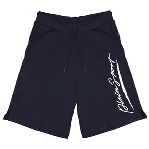 Plein Sport Large Signature Logo Navy Blue Shorts