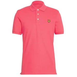 Lyle & Scott elektrisch roze effen poloshirt