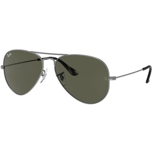 Ray-Ban Aviator Green Lens Grey Sunglasses