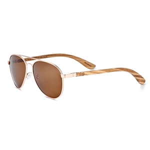 Earth Wood Sayulita Polarized Sunglasses - Zebra/Brown