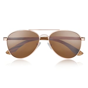 Earth Wood Sayulita Polarized Sunglasses - Zebra/Brown