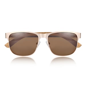 Earth Wood Troon Polarized Sunglasses - Zebra/Brown