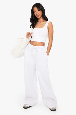 Petite Pintuck Detail Straight Leg Jogger