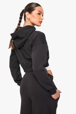 Shrunken Zip Through Hoodie