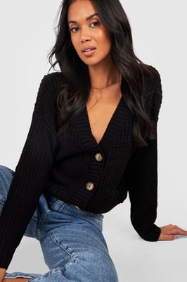 Chunky Knit Cropped Cardigan