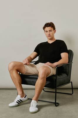 Black Plain V Neck T-shirt