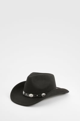 Studded Felt Detail Western Cowboy Hat
