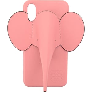 Loewe Womens Elephant Phone Cover X/Xs Grained Leather Elephant Shape Head With Crossbody Strap IPhone Case