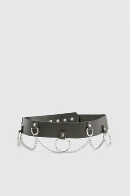 Ring & Chain Detail Waist Belt