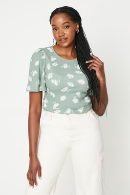 Floral Angel Flutter Sleeve Top