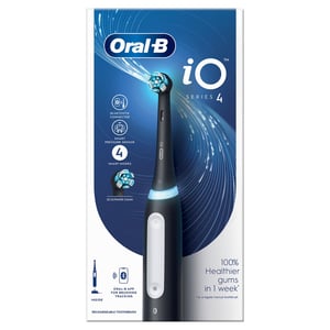 Oral-B iO4 Electric Rechargeable Toothbrush with 4 Modes & UK 2 Pin Plug, Black