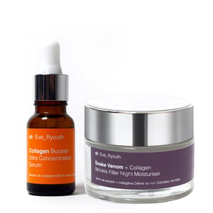Snake Venom + Collagen Wrinkle Filler Night Moisturiser 50ml & Collagen Booster Ultra Concentrated Serum 15ml
