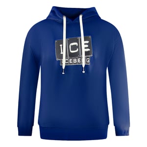 Ice Iceberg Bold Blocked Logo Blauwe Hoodie