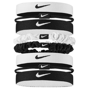 Nike Mixed Flexible Classic Hair Tie (Pack of 8) (Black/White)