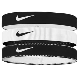 Nike Classic Flexible Wide Band Headband (Pack of 3) (White/Black)