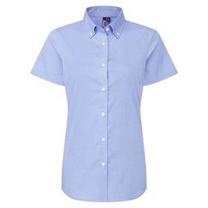 Premier Dames/Dames Supreme Oxford Formeel Overhemd Met Korte Mouwen (Oxford Blauw)