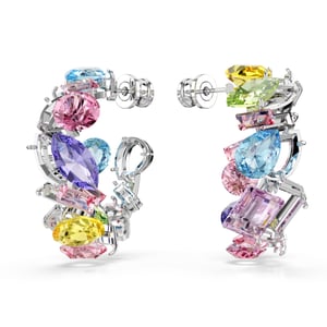 Swarovski 'Gema' Women's Base Metal Hoop Earrings - Silver 5692412