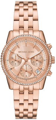 Michael Kors Ritz Dames Roze Gouden Horloge MK7531