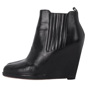Givenchy Wedge Enkelboots in Zwart Leer