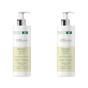 skinChemists Rimpel Doder Zonnebescherming Lichaamscrème SPF 30 200ml x 2 Duo Pack