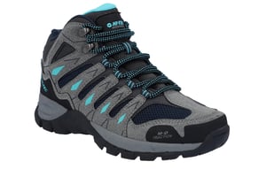 Hi-Tec Corzo Mid Pu Suede Wandelschoenen Voor Dames In Grafietgrijs/Donkerrood
