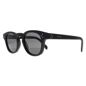 Celine Square Mens Shiny Black Smoke Grey Bold 3 Dots CL40233I