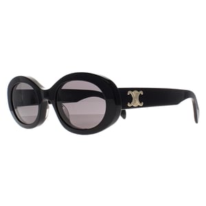Celine Oval Womens Shiny Black Smoke Grey Triomphe CL40194U