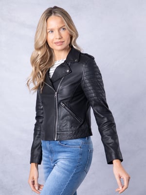 Esthwaite II Leather Biker Jacket in Black