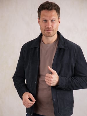 Seaton Suede Jacket in Blue