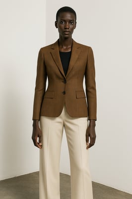 Geruite getailleerde blazer van 100% katoen