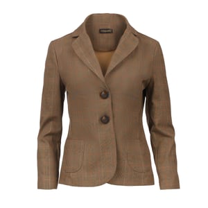 Geruite getailleerde blazer van 100% katoen