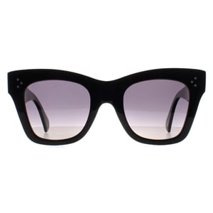Celine Cat Eye Womens Shiny Black Smoke Polarized Catherine CL4004IN