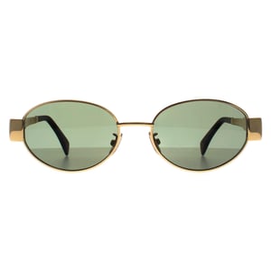 Celine Oval Womens Shiny Endura Gold Green Metal Triomphe CL40235U