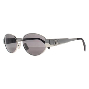 Celine Oval Womens Shiny Palladium Smoke Grey Metal Triomphe CL40235U